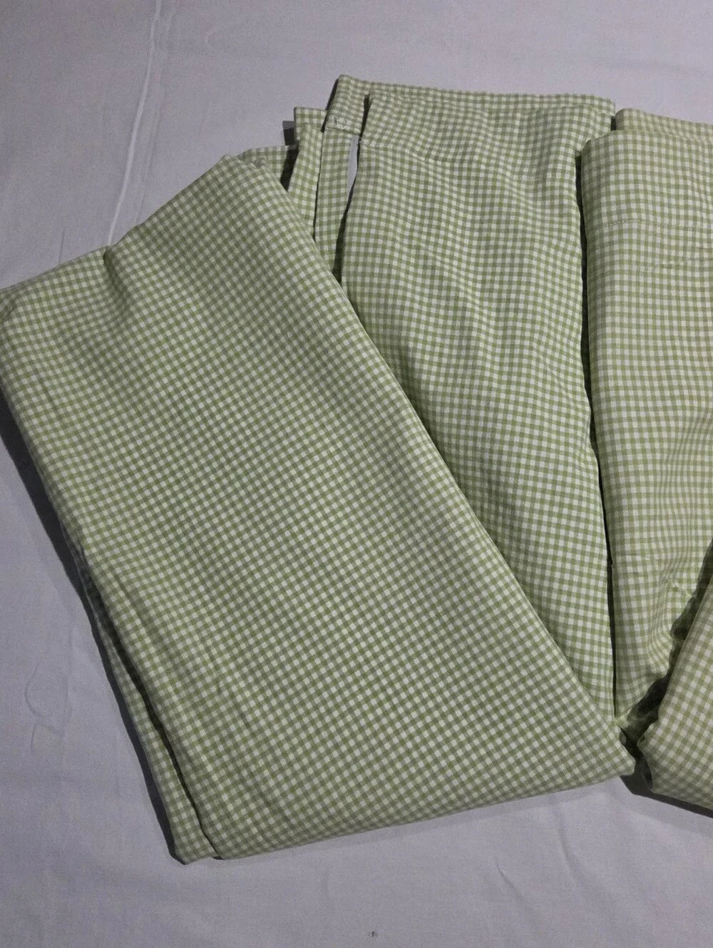 Pottery Barn Kids Green Gingham Lined Curtain Panels 44